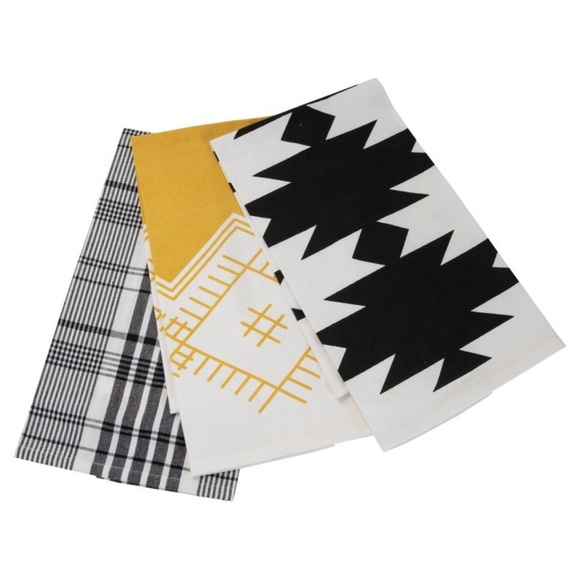 Foreside Home & Garden Set of 3 Abstract/Plaid Woven Kitchen Tea Towels 18”x27” - Picture 5 of 10